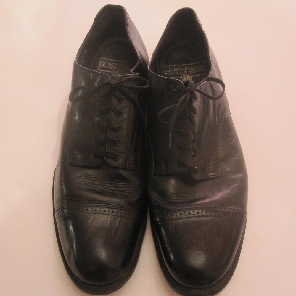 Stacy Adams Mens Black Leather Oxford Size 11D
